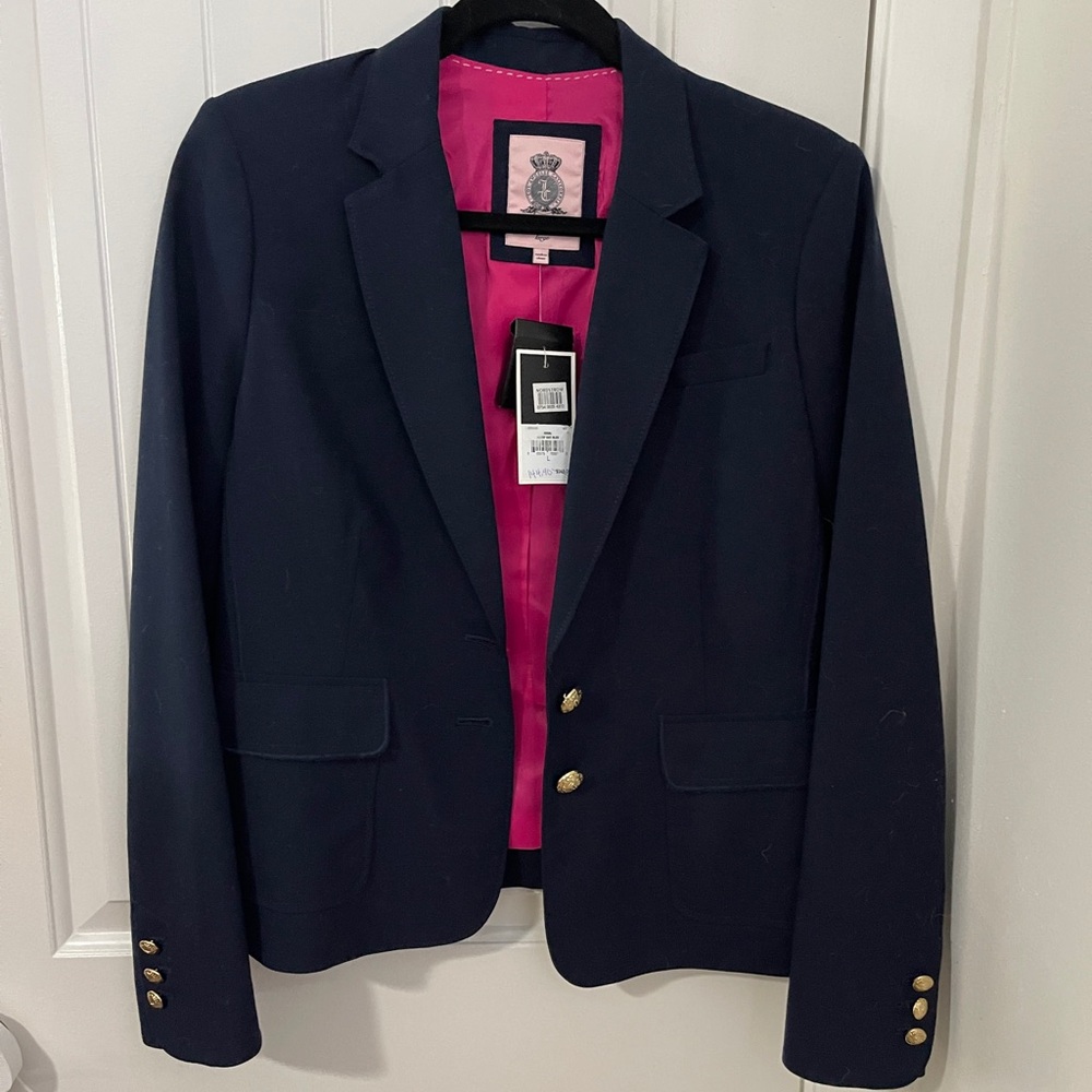 Juicy Couture Navy Blazer with Pink Interior